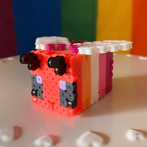 Lesbian Flag lgBEEt Minecraft Bees - Minecraft LGBTQ+ Flags Perler Beads