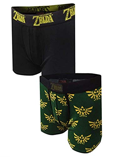 MJC Men's Nintendo The Legend of Zelda 2 Pack Boxer Briefs - Small - Green