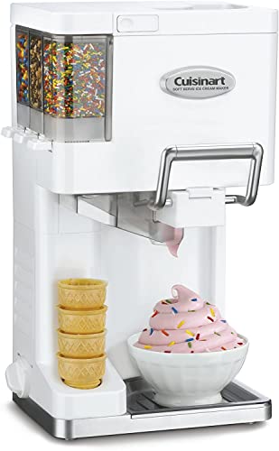 Cuisinart Ice Cream Maker Machine, 1.5 Quart Mix It In Soft Serve, Yogurt, Sorbet, Sherbet Maker, White, ICE-45P1 - Ice-Cream Maker - White
