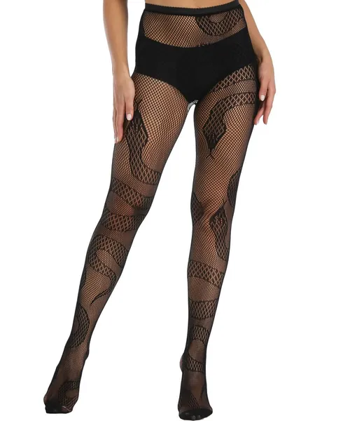 XIUSEMY Women Sexy Tights Fishnet Stockings Patterned Tights Thigh-High Black Socks Lace Leggings Pantyhose