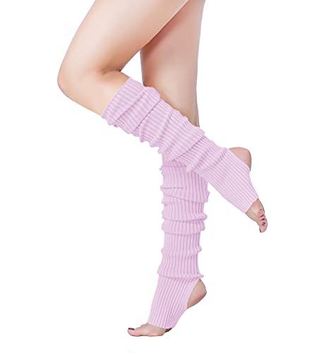 v28 Women’s Neon Knit Leg Warmer for 80s Party Dance Sports Yoga - Hole 61-lightpurple