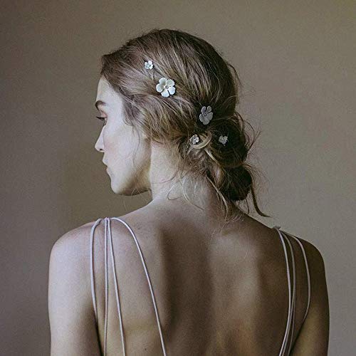 Xerling Wedding Hair Pins Flower Bridal Hair Clips Flower Decorative Hair Jewelry Accessories for Women and Girls Pack of 5 - Color B