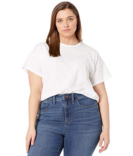 Madewell Women's Whisper Cotton Rib Crewneck Tee - Medium - Optic White