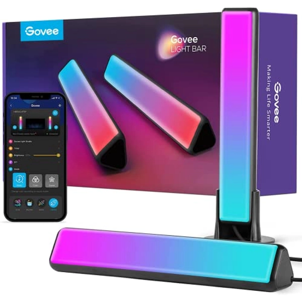 Govee Smart Light Bars, RGBICWW Smart LED Lights with 12 Scene Modes and Music Modes, Bluetooth Color Light Bar for Entertainment, PC, TV, Room Decoration (Doesn't Support WiFi or Alexa)
