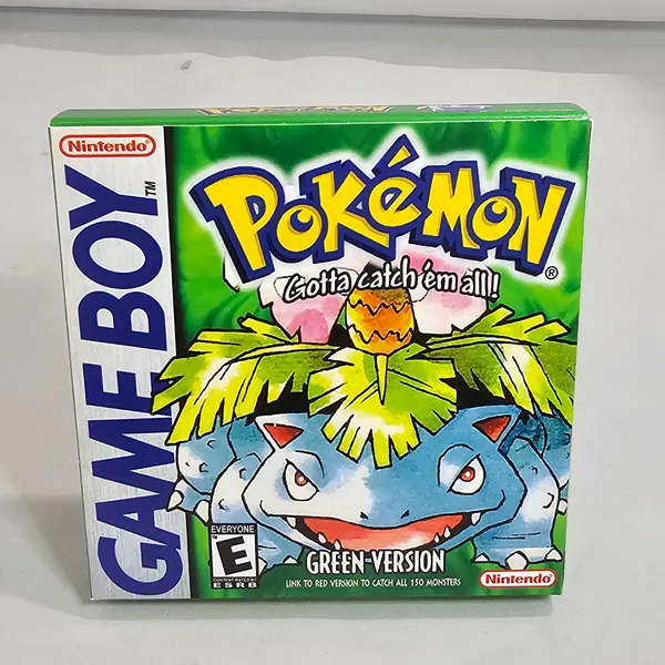 Pokemon Green [Custom] | NTSC | Gameboy | GB | En | Reproduction Box and Inner Tray