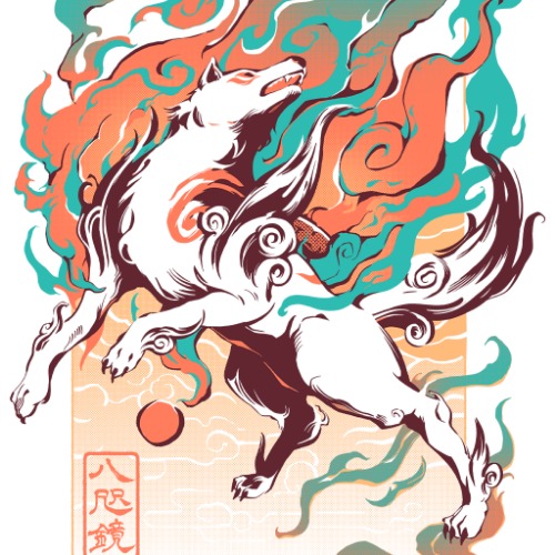 Okami Solar Flare Long-Sleeved Shirt | Unisex L / White