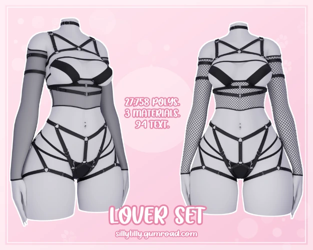 Lover Set - Bikini, Harness, Sleeves, Corset & Piercing