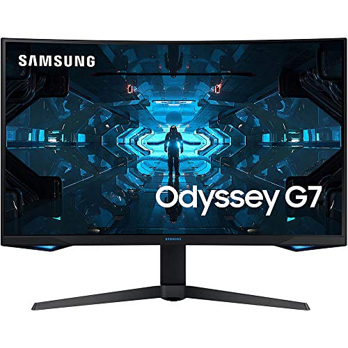 SAMSUNG Odyssey G7 Series 27-Inch WQHD (2560x1440) Gaming Monitor, 240Hz, Curved, 1ms, HDMI, G-Sync, FreeSync Premium Pro (LC27G75TQSNXZA) - 27-inch - QHD, 240Hz