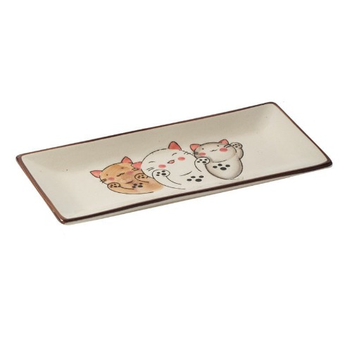 Painted Ceramic Sushi Plates - Cats