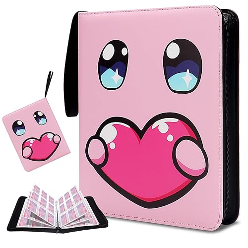 Card Binder for Pokemon 9 Pocket, Trading Card Binder 900 Pockets Card Collection Binder fits 900 Cards Card Holder Binder with 50 Removable Sleeves for Boys and Girls Organized