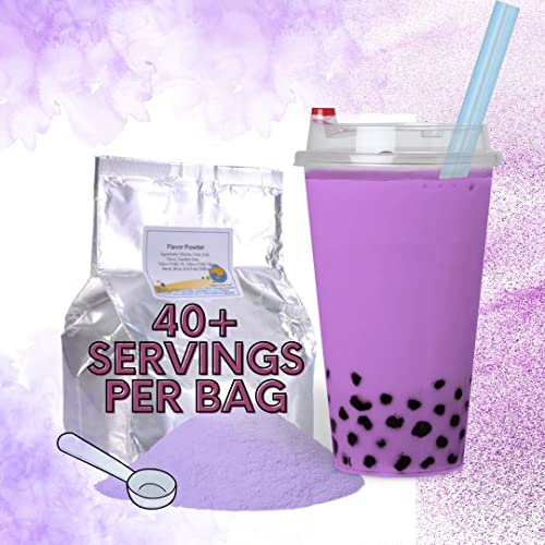 BUBBLE TEA SUPPLY 40-45 drinks of Boba Powder Variety for Tapioca Pearls Fruit Milk Tea Bubbles Instant flavored drinks with brown sugar boba UBE (PURPLE YAM) - Ube (Purple Yam) Bubble Tea Powder