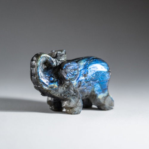Genuine Polished Hand Carved Labradorite Elephant (239 grams)