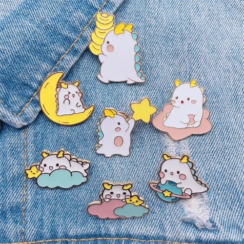 Kawaii Dragon Enamel Pins - Set of all 7 (Save $$)