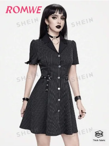 Goth Narrow-Striped Professional Gothic Punk Style