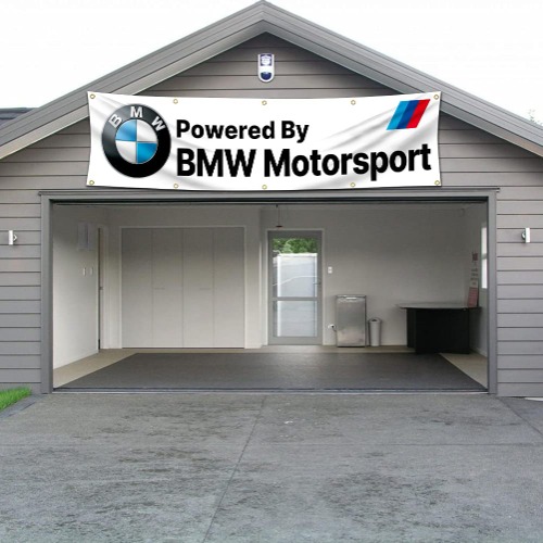 Flagge, kompatibel mit BMW-Banner (0,9 x 1,5 m, strapazierfähiges, langlebiges 150D-Polyester), 2 Messingösen, Banner für den Außenbereich - 