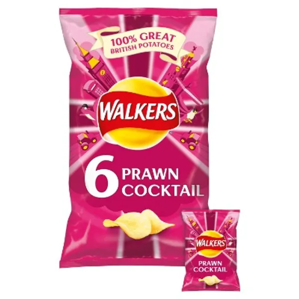 Walkers Crisps - Prawn Cocktail (6x25g)