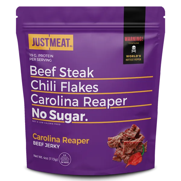 Carolina Reaper Beef Jerky (4 oz) by JUSTMEAT