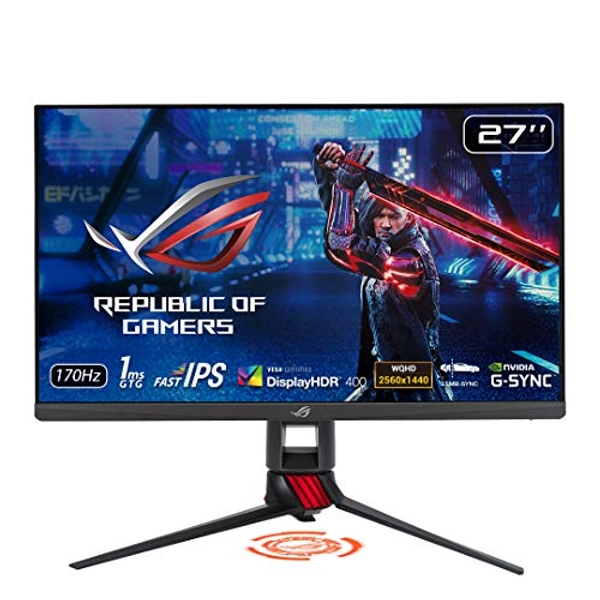 ASUS ROG Strix XG279Q 27” HDR Gaming Monitor, 1440P WQHD (2560 x 1440), Fast IPS, 170Hz, G-SYNC, Extreme Low Motion Blur (ELMB SYNC), 1ms, HDR™ 400, Eye Care, DisplayPort Dual HDMI