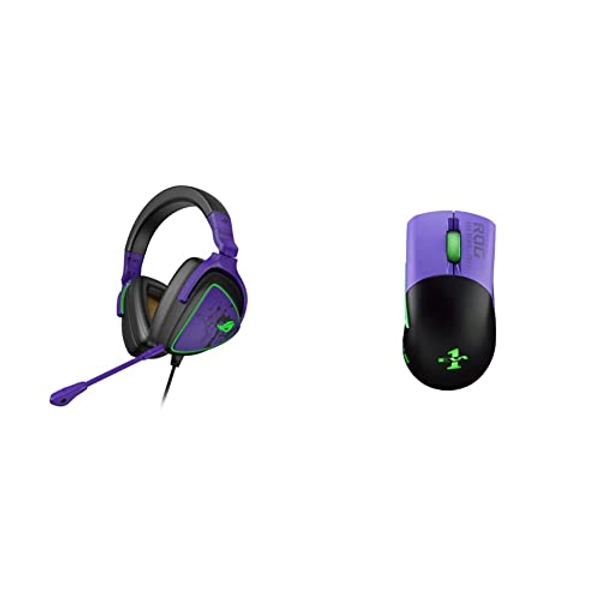 ASUS ROG Delta S EVA Edition Gaming Headset ROG Keris Wireless EVA Edition Gaming Mouse | Official Neon Genesis Evangelion Edition