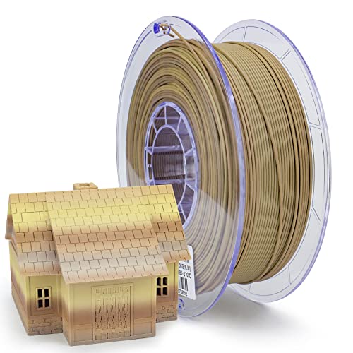 ZIRO 3D Printer Filament,Matte PLA Filament 1.75mm,Multicolor Rainbow PLA Filament,1KG/2.2lb,Wood Grain - Wood Grain