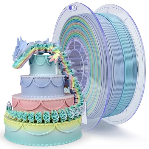 ZIRO 3D Printer Filament,Matte PLA Filament 1.75mm,Multicolor Rainbow PLA Filament,1KG/2.2lb,Macaron - Macaron