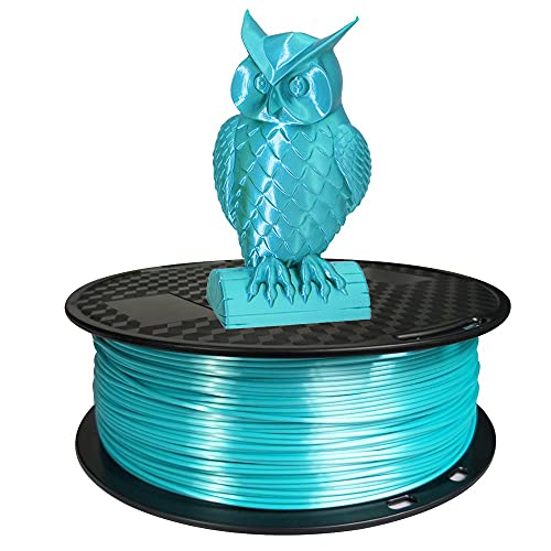 Silk Blue PLA Filament 1.75mm 3D Printer Filament 1KG Shiny Cyan PLA 3D Printing Material CC3D Shine Silky Shiny Metallic Metal Light Blue PLA Filament - Silk Blue