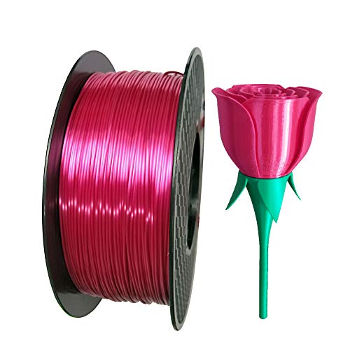 Silk Rose Red PLA Filament 1.75mm 3D Printing Filament 1KG Shiny Pink 3D Printer Material CC3D Silky Metallic Rose Pink PLA Filament Shiny Magenta PLA Filament - Silk Rosy Red