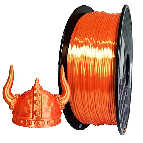 Silk Orange PLA Filament 1.75mm 3D Printer Filament 1KG 2.2 LBS Spool 3D Printing Material CC3D Shine Silky Shiny Metallic Metal Gold Silver Copper Bronze PLA Filament - Silk Orange