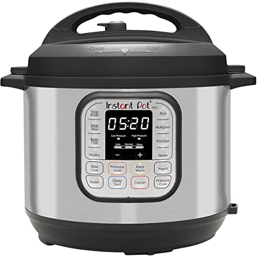 Instant Pot Duo 7-in-1 Electric Pressure Cooker, Slow Cooker, Rice Cooker, Steamer, Sauté, Yogurt Maker, Warmer & Sterilizer, Includes App With Over 800 Recipes, Stainless Steel, 6 Quart - 6QT