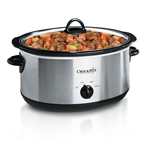 Crock-Pot 7 Quart Oval Manual Slow Cooker, Stainless Steel (SCV700-S-BR) - Stainless Steel - 7 Qt - Cooker