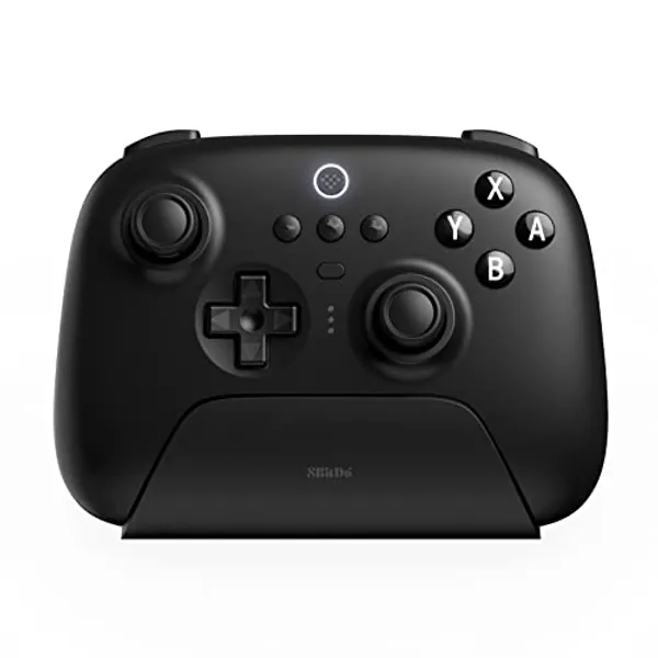 8Bitdo Ultimate Bluetooth Controller with Charging Dock, Wireless Pro Controller with Hall Effect Sensing Joystick, Compatible with Switch, Windows and Steam Deck (Black) - Black