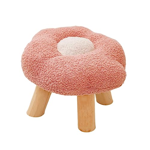 Bothyi Under Desk Step Stool Foot Rest Pouf Multifunctional Shoes Changing Cute Sofa Stool Small Foot Stool for Porch Living Room Bedside Apartment, Pink - Pink
