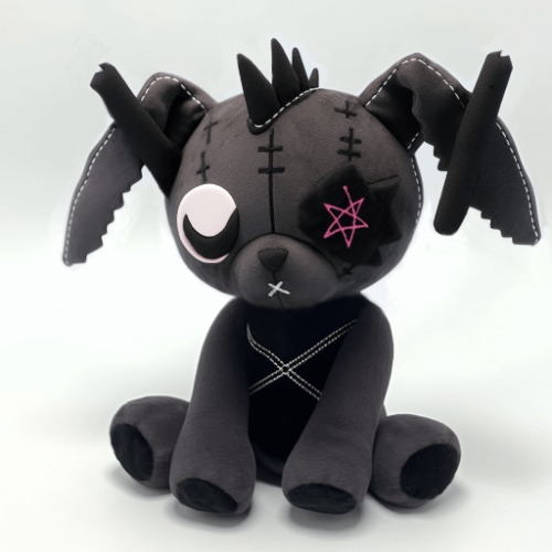 Cool Punk Grey Bunny Stuffed Animal | Default Title