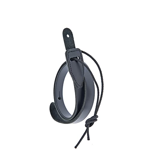 D'Addario Accessories Leather Mandolin Strap - Mandolin Accessories - Cradle Style - Black - Black - Leather