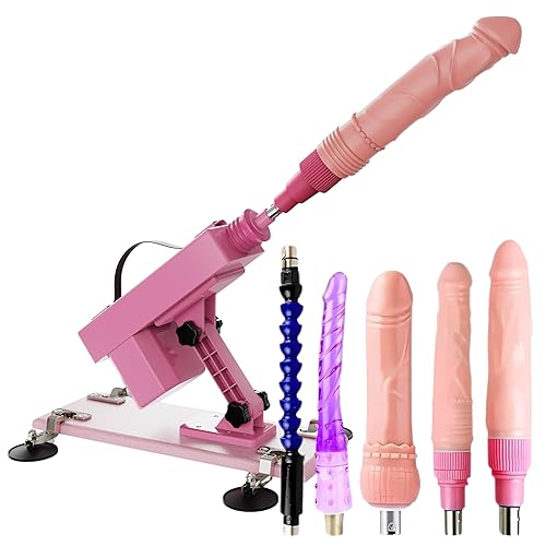 DA Discount Adult Sex Machine with 5 Dildo Attachments | Thrusting Dildo Machine with Adjustable Speeds for Enduring, Enhanced Masturbation | Versatile & Stable Operation Sex Toy for Men & Women - Pink 5 Attachments