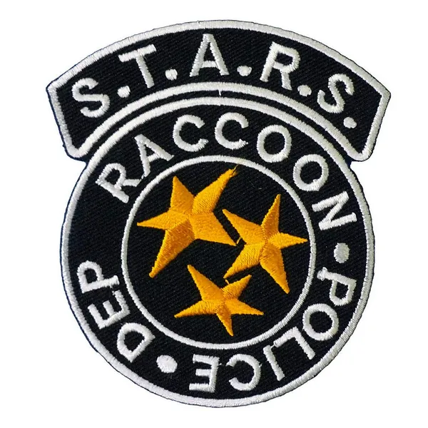 Graphic Dust Stars Raccoon Police Badge Iron On Patch Logo Umbrella Corp Biohazard Skull Rescue Team Cosplay Costume S.T.A.R.S. Biohazard