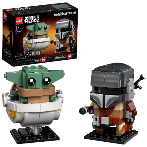 LEGO 75317 BrickHeadz Star Wars The Mandalorian & The Child 'Baby Yoda' Building Toy, Collectible Model Figures Set, Gift Idea for Boys and Girls