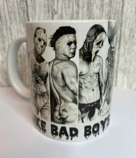 I like Bad Boys White funny horror mug