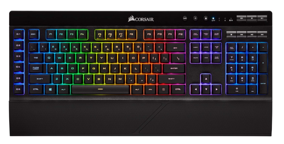 Corsair K57 RGB Wireless Gaming Keyboard (Dynamic Backlit RGB LED, Quiet and Responsive, Six Programmable Macro Keys, Up to 175 Hours Battery Life with Sub 1 ms Slipstream Wireless Technology), Black