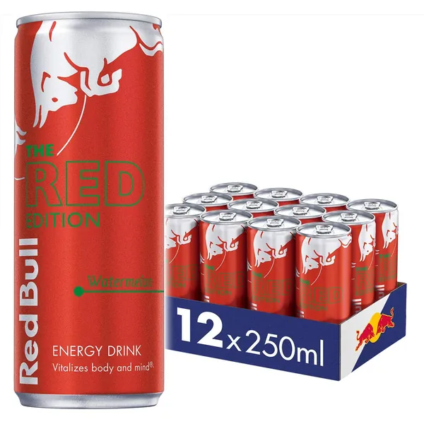 Red Bull Energy Drink, Red Edition, 250 ml, Pack of 12