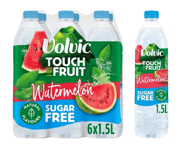 Volvic Touch of Fruit Sugar Free Watermelon Flavoured Water, 6x1.5L