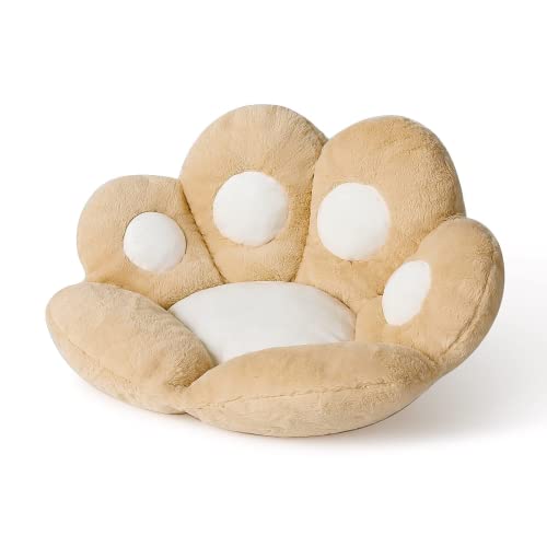 PITIKI Cat Paw Cushion Kawaii Chair Cushions 31.4 x 27.5 inch Cute Stuff Seat Pad Comfy Lazy Sofa Office Floor Pillow for Gaming Chairs Room Decor (31.4 x 27.5 inches（80 x 70 cm), Coffee - 31.4 x 27.5 inches（80 x 70 cm) - Coffee