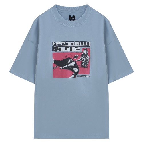 TERMINALLY ONLINE T | Light Blue / S