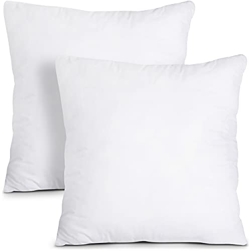 Utopia Bedding Throw Pillows (Pack of 2, White) - 20 x 20 Inches Bed and Couch Pillows - Indoor Decorative Pillows - 20x20 Inch (Pack of 2)