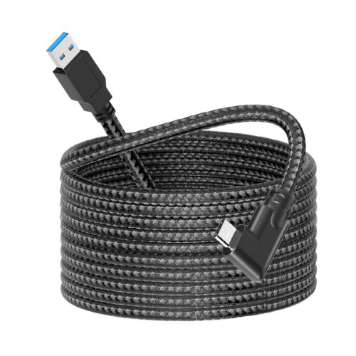 dethinton Link Cable 16ft Nylon Braided, Compatible for Oculus Link Cable, Virtual Reality (VR) Headsets Link Compatible for Quest2 to a Gaming PC, USB 3.2 Gen 1 5Gbps 3A - Black/Grey