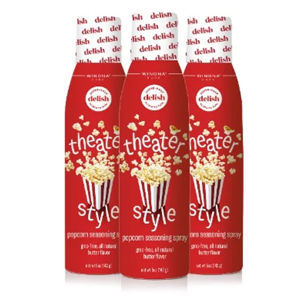 Winona Pure Popcorn Butter, Theater Style 5 Ounce (3-Pack) | Delicious Popcorn Spray with 0 Calories per Serving, Perfect for Popcorn Lovers