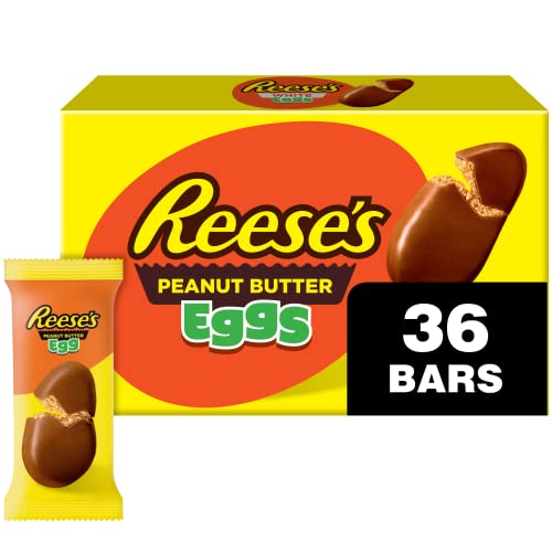 REESE'S Milk Chocolate Peanut Butter Eggs, Easter Basket Easter Candy Packs, 1.2 oz (36 Count)