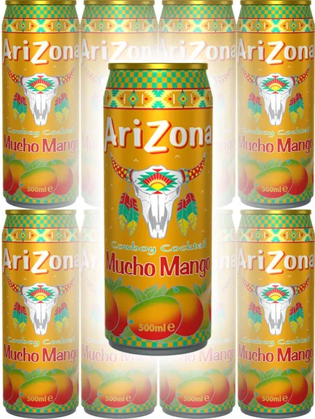 Arizona Tea Mucho Mango, 23 Oz Tall Cans (Pack of 8, Total of 184 Oz) - 