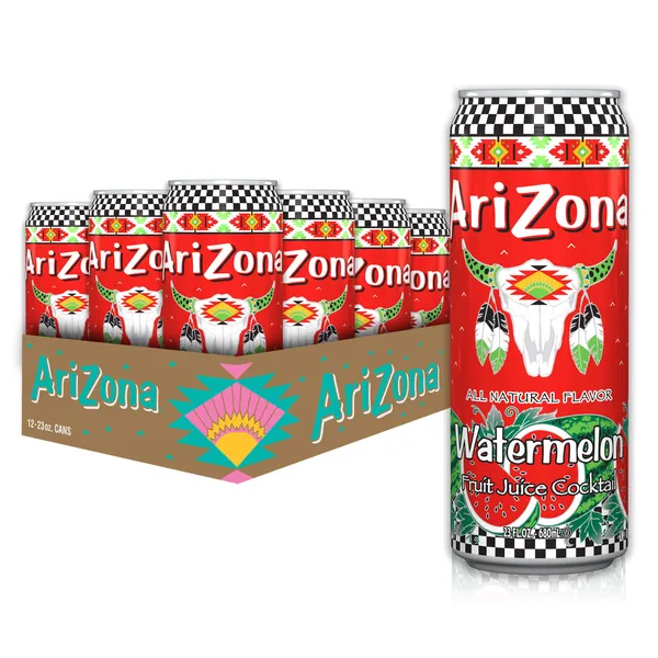 Arizona Watermelon Drink Big Can, 23 Fl Oz x Pack of 12 - 