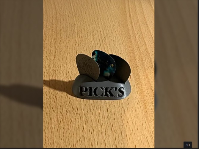 Desktop Pick holder For 3 Guitar Picks - Dark Green